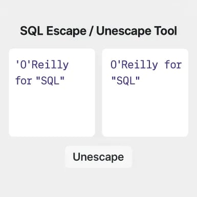 SQL Escape / Unescape